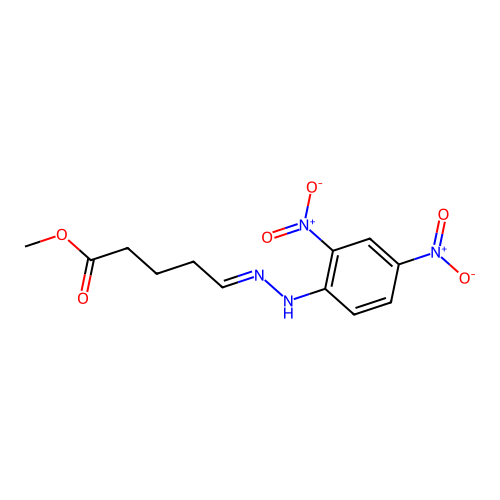 Methyl 5-[(2,4-dinitrophenyl)hydrazinylidene]pentanoate structure