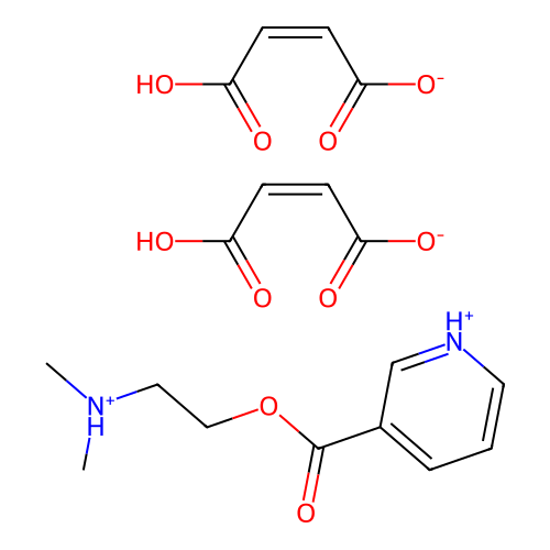 Nicotinic acid, 2-(N,N-dimethylamino)ethyl ester, dimaleate structure