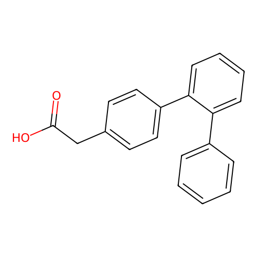 2-[4-(2-Phenylphenyl)phenyl]acetic acid structure