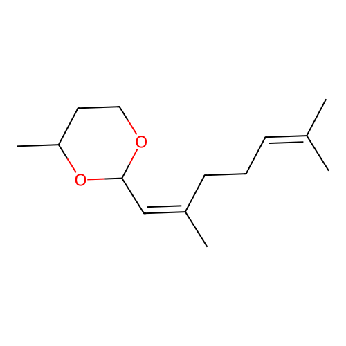 1,3-Dioxane, 2-(2,6-dimethyl-1,5-heptadien-1-yl)-4-methyl- structure