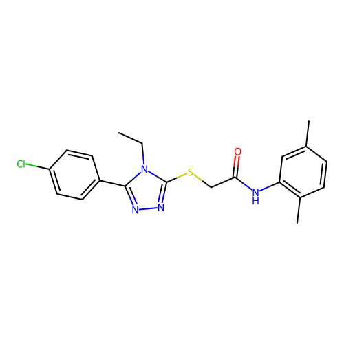 2-{[5-(4-chlorophenyl)-4-ethyl-4H-1,2,4-triazol-3-yl]sulfanyl}-N-(2,5-dimethylphenyl)acetamide structure