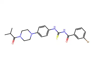 3-Bromo-N-({4-[4-(2-methylpropanoyl)piperazin-1-yl]phenyl}carbamothioyl)benzamide structure