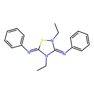 Benzenamine, N,N'-(2,4-diethyl-1,2,4-thiadiazolidine-3,5-diylidene)bis- structure