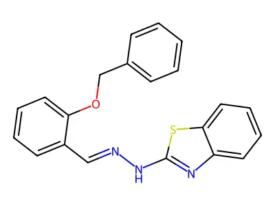 N-[(E)-(2-phenylmethoxyphenyl)methylideneamino]-1,3-benzothiazol-2-amine structure