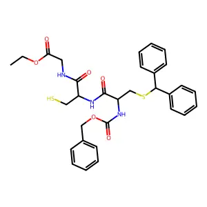 Cbz-DL-Cys(benzhydryl)-DL-Cys-Gly-OEt structure