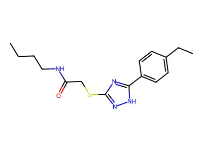N-butyl-2-[[5-(4-ethylphenyl)-1H-1,2,4-triazol-3-yl]sulfanyl]acetamide structure