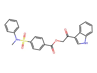 [2-(1H-indol-3-yl)-2-oxoethyl] 4-[methyl(phenyl)sulfamoyl]benzoate structure