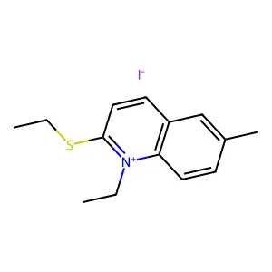 Quinolinium, 1-ethyl-2-(ethylthio)-6-methyl-, iodide (1:1) structure