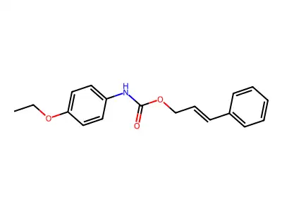 3-phenylprop-2-enyl N-(4-ethoxyphenyl)carbamate structure