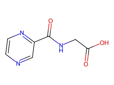 N-(2-Pyrazinylcarbonyl)glycine structure