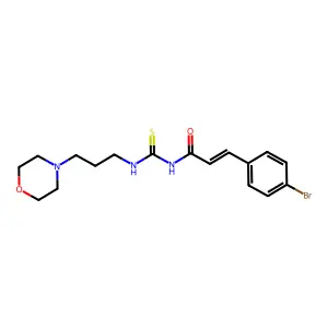 3-(4-bromophenyl)-N-({[3-(4-morpholinyl)propyl]amino}carbonothioyl)acrylamide structure