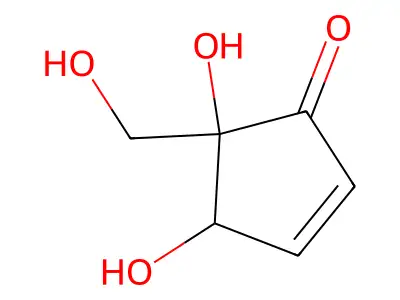 4,5-Dihydroxy-5-(hydroxymethyl)cyclopent-2-en-1-one structure