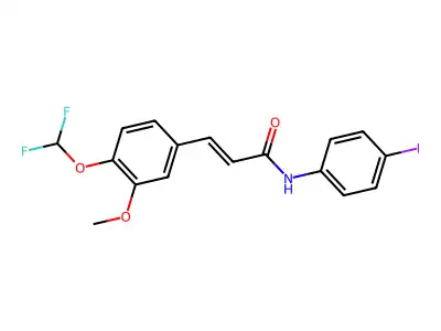 3-[4-(difluoromethoxy)-3-methoxyphenyl]-N-(4-iodophenyl)prop-2-enamide structure