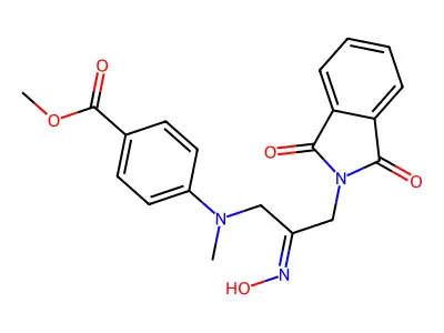 Methyl 4-[[3-(1,3-dioxoisoindol-2-yl)-2-hydroxyiminopropyl]-methylamino]benzoate structure