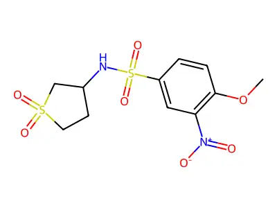 N-(1,1-dioxidotetrahydrothiophen-3-yl)-4-methoxy-3-nitrobenzenesulfonamide structure
