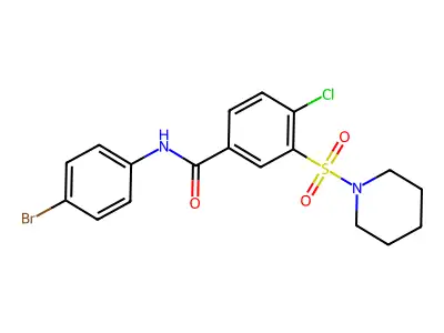 N-(4-Bromophenyl)-4-chloro-3-(piperidine-1-sulfonyl)benzamide structure