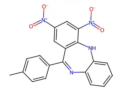 11-(4-methylphenyl)-2,4-dinitro-5H-dibenzo[b,e][1,4]diazepine structure
