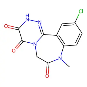11-Chloro-8-methyl-2,8-dihydro(1,2,4)triazino(4,3-d)(1,4)benzodiazepine-3,4,7(6H)-trione structure