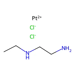 (SP-4-3)-Dichloro(N-ethyl-1,2-ethanediamine-N,N')platinum structure