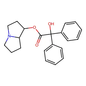 2,3,5,6,7,8-hexahydro-1H-pyrrolizin-1-yl 2-hydroxy-2,2-diphenylacetate structure