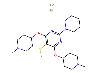 Pyrimidine, 4,6-bis((1-methyl-4-piperidinyl)oxy)-5-(methylthio)-2-(1-piperidinyl)-, dihydrobromide structure