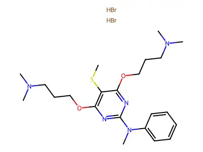 2-Pyrimidinamine, 4,6-bis(3-(dimethylamino)propoxy)-N-methyl-5-(methylthio)-N-phenyl-, dihydrobromide structure