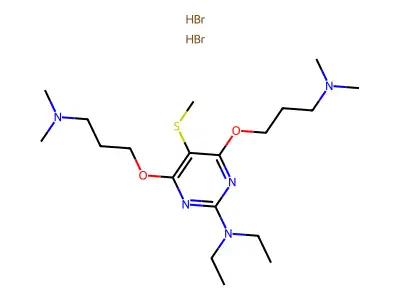 2-Pyrimidinamine, 4,6-bis(3-(dimethylamino)propoxy)-N,N-diethyl-5-(methylthio)-, dihydrobromide structure