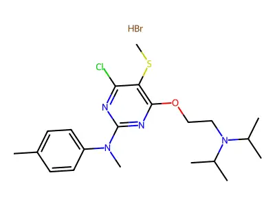 2-Pyrimidinamine, 4-(2-(bis(1-methylethyl)amino)ethoxy)-6-chloro-N-methyl-N-(4-methylphenyl)-5-(methylthio)-, monohydrobromide structure