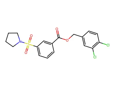 (3,4-Dichlorophenyl)methyl 3-pyrrolidin-1-ylsulfonylbenzoate structure