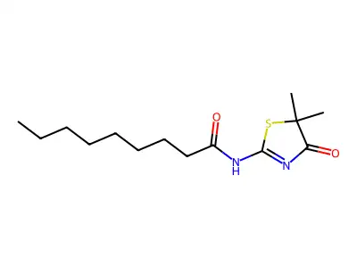 N-(5,5-dimethyl-4-oxo-1,3-thiazol-2-yl)nonanamide structure