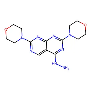 (2,7-Dimorpholin-4-ylpyrimido[4,5-d]pyrimidin-4-yl)hydrazine structure