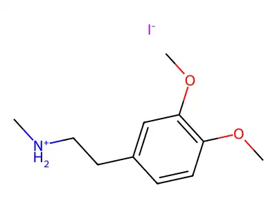2-(3,4-Dimethoxyphenyl)ethyl-methylazanium iodide structure