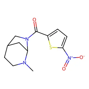 3,8-Diazabicyclo(3.2.1)octane, 3-methyl-8-(2'-nitro-5'-thienyl)carbonyl- structure