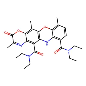 5-N,5-N,7-N,7-N-tetraethyl-3,10,12-trimethyl-2-oxo-6H-[1,4]oxazino[3,2-b]phenoxazine-5,7-dicarboxamide structure