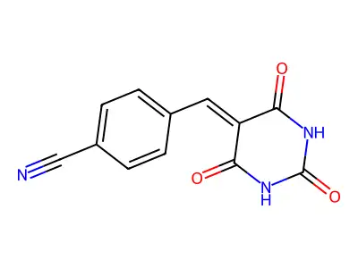 4-[(2,4,6-Trioxo-1,3-diazinan-5-ylidene)methyl]benzonitrile structure
