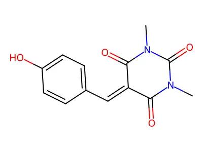 5-[(4-Hydroxyphenyl)methylidene]-1,3-dimethyl-1,3-diazinane-2,4,6-trione structure