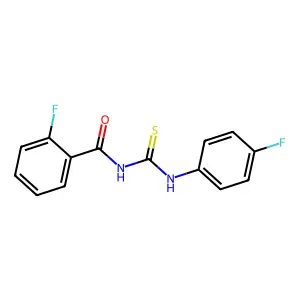 2-fluoro-N-[(4-fluorophenyl)carbamothioyl]benzamide structure