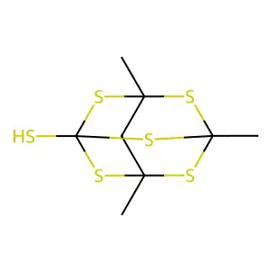 3,5,7-Trimethyl-2,4,6,8,9-pentathiaadamantane-1-thiol structure
