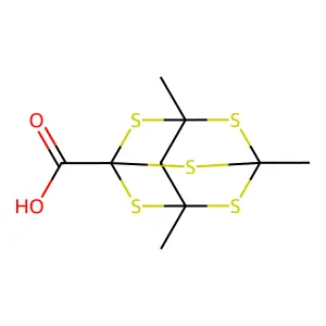 2,4,6,8,9-Pentathiatricyclo[3.3.1.1(3,7)]decane-1-carboxylic acid, 3,5,7-trimethyl- structure