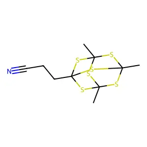 3,5,7-Trimethyl-2,4,6,8,9,10-hexathiaadamantane-1-propiononitrile structure