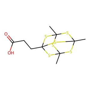 3,5,7-Trimethyl-2,4,6,8,9,10-hexathiaadamantane-1-propionic acid structure