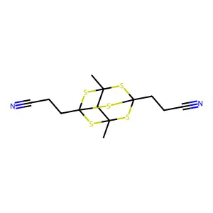 3,7-Dimethyl-2,4,6,8,9-pentathiaadamantane-1,5-dipropiononitrile structure