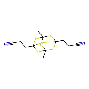 5,7-Dimethyl-2,4,6,8,9,10-hexathiaadamantane-1,3-dipropiononitrile structure