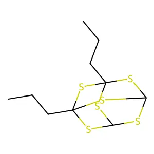 2,4,6,8,9,10-Hexathiatricyclo[3.3.1.1(3,7)]decane, 1,3-dipropyl- structure