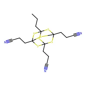 7-Propyl-2,4,6,8,9,10-hexathiaadamantane-1,3,5-tripropiononitrile structure