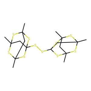 2,4,6,8-Tetrathiatricyclo[3.3.1.1(3,7)]decane, 1,1'-dithiobis[3,5,7-trimethyl- structure