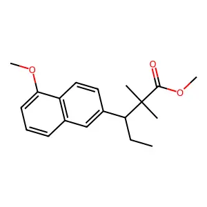 Methyl 3-(5-methoxynaphthalen-2-yl)-2,2-dimethylpentanoate structure