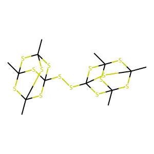 2,4,6,8,9,10-Hexathiatricyclo[3.3.1.1(3,7)]decane, 1,1'-dithiobis*3,5,7-trimethyl- structure