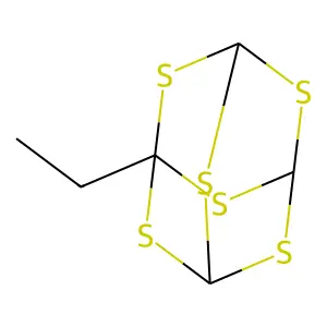 2,4,6,8,9,10-Hexathiatricyclo[3.3.1.1(3,7)]decane, 1-ethyl- structure