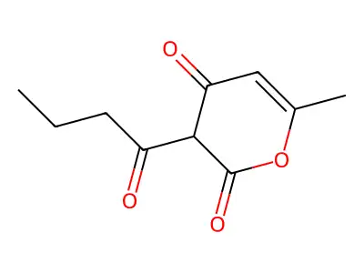 3-Butanoyl-6-methylpyran-2,4-dione structure